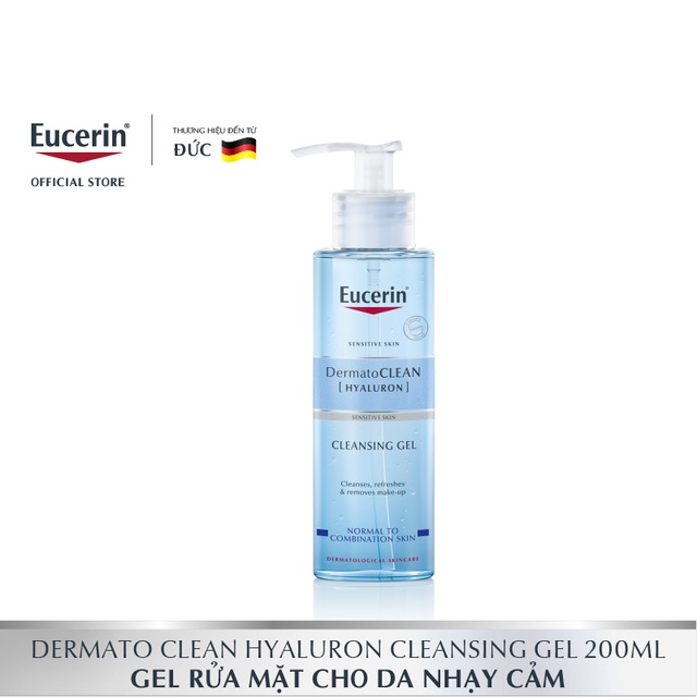 Gel rửa mặt dịu nhẹ cho da nhạy cảm Eucerin Dermato Clean Refreshing Cleansing Gel 200ml