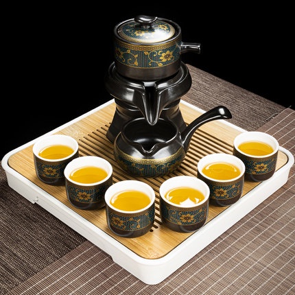 Bộ ấm chén trà cối xay lười kiểu cổ cao cấp - Bộ ấm trà đạo sang trọng 9 món