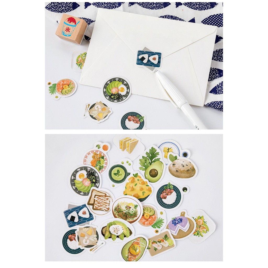 Bộ sticker/ Hình dán Các Loại Món Ăn (46 Hình) - Sticker Sushi