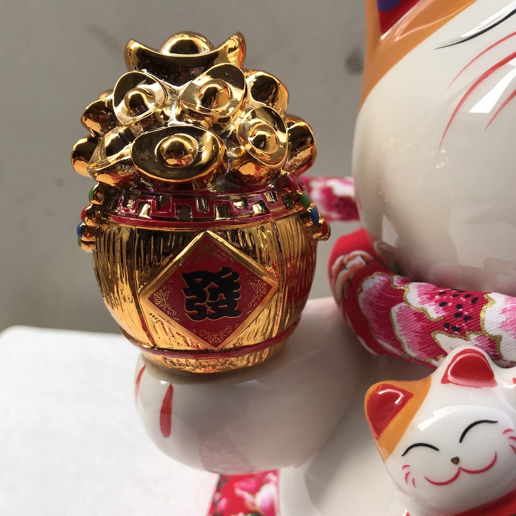 Mèo thần tài vẫy tay đại đại quý cao 22cm, quà tặng khai trương, tân gia