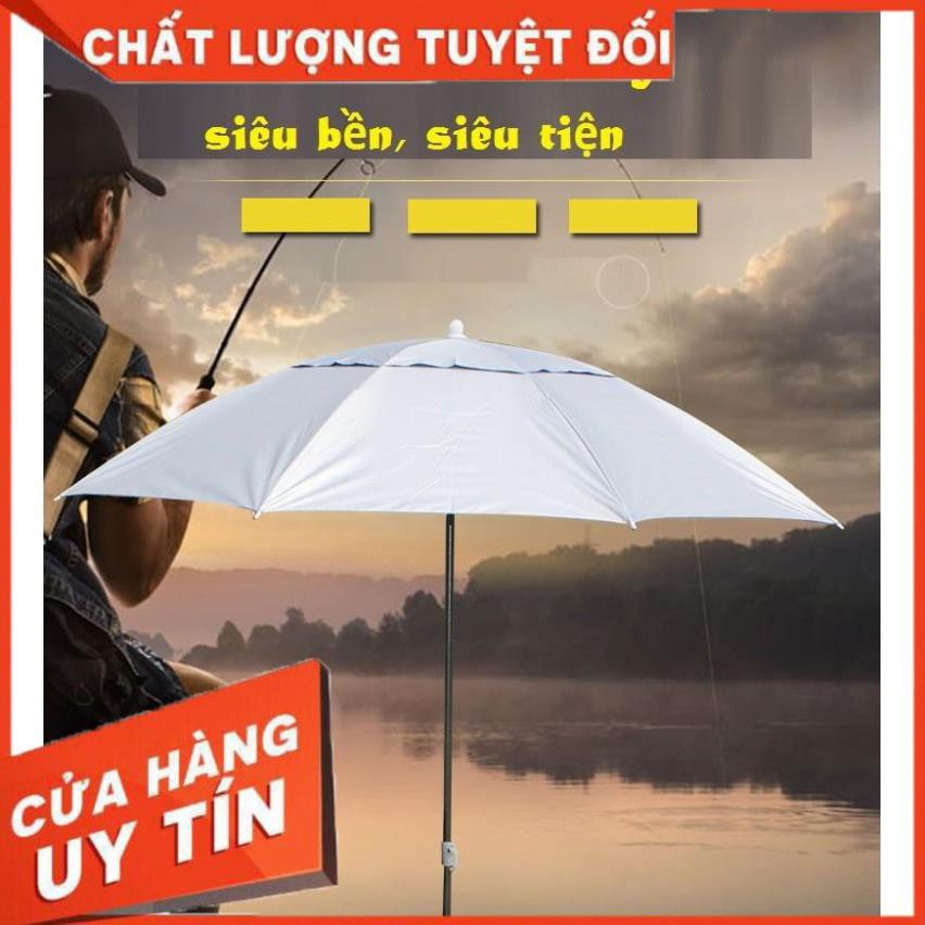 [ XẢ HÀNG ] Ô dù che nắng khi câu cá. Kích thước chính xác, Màu xanh bạc - Sanami Fishing - Chất vải dày, nan chắc