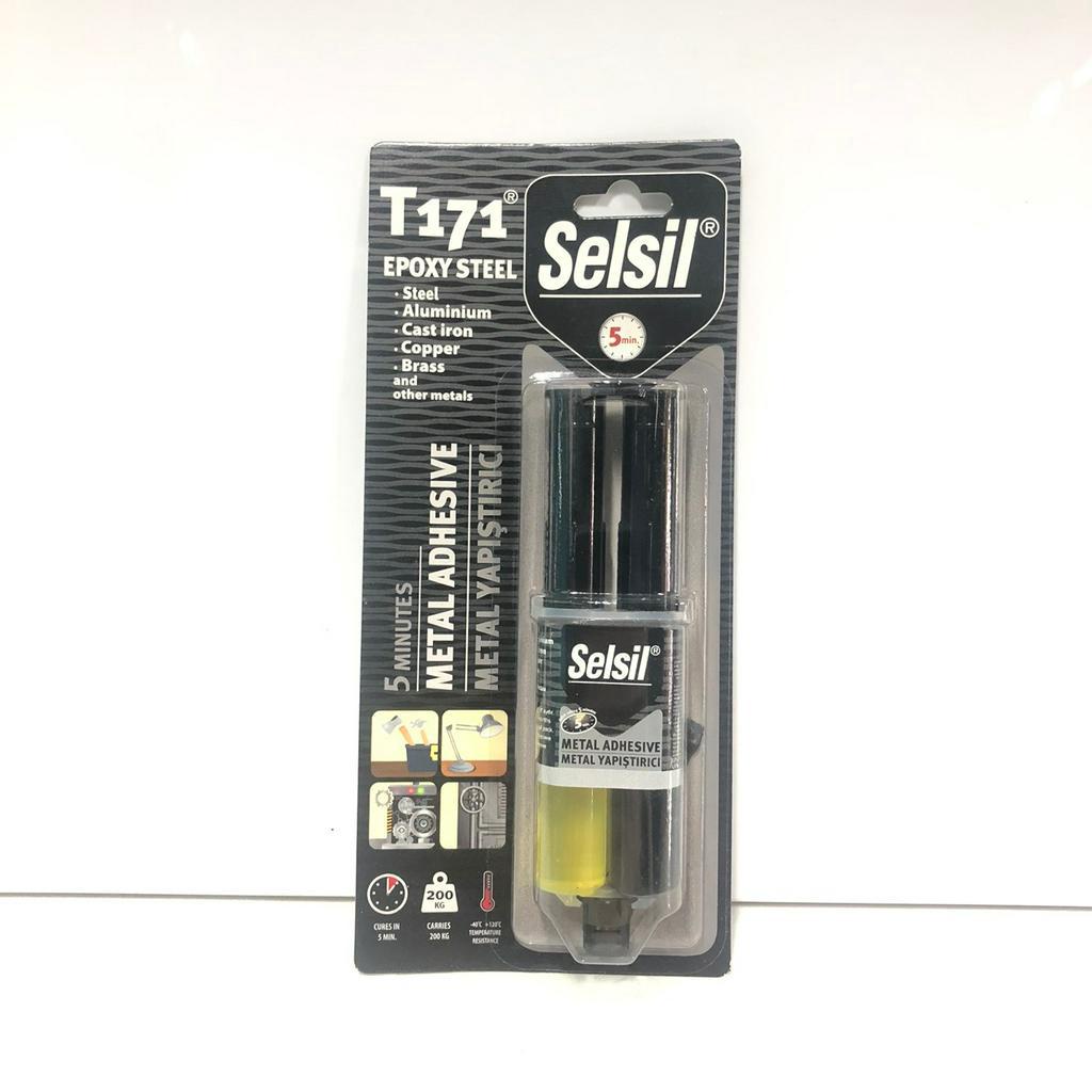 Keo AB dán thép -Selsil T171 Epoxy Syringe 5 Min 24ml Siêu chắc