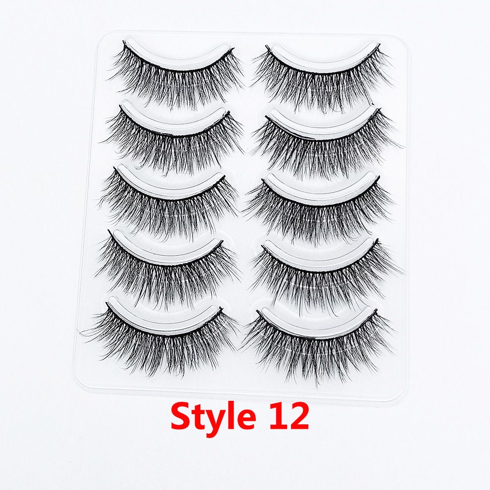 [Hàng mới về] Set 5 cặp mi giả 5D siêu mượt mà trang điểm tự nhiên dành cho nữ