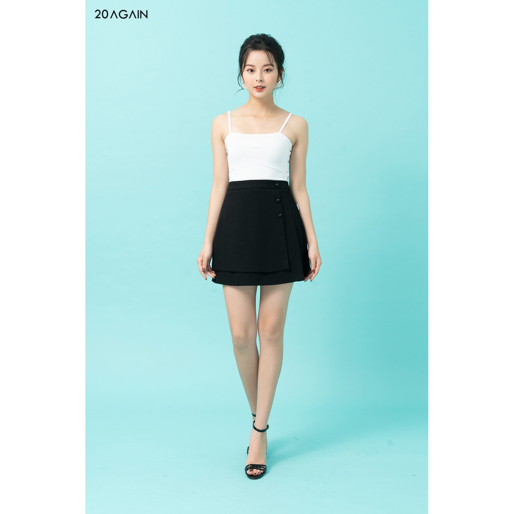 [Mã WABR20AG15 giảm 10% đơn 99K] Chân Váy A Vạt Chồng Xếp Ly 20Again, hàng thiết kế trẻ trung JAA1117