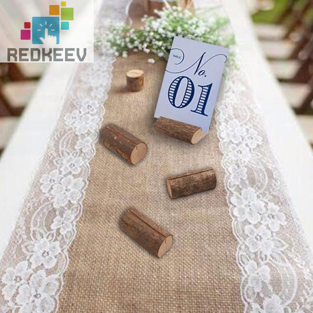 Bộ 10 giá đỡ ảnh/ bảng tên bằng gỗ độc đáo tiện dụng dùng trang trí bàn tiệc cưới