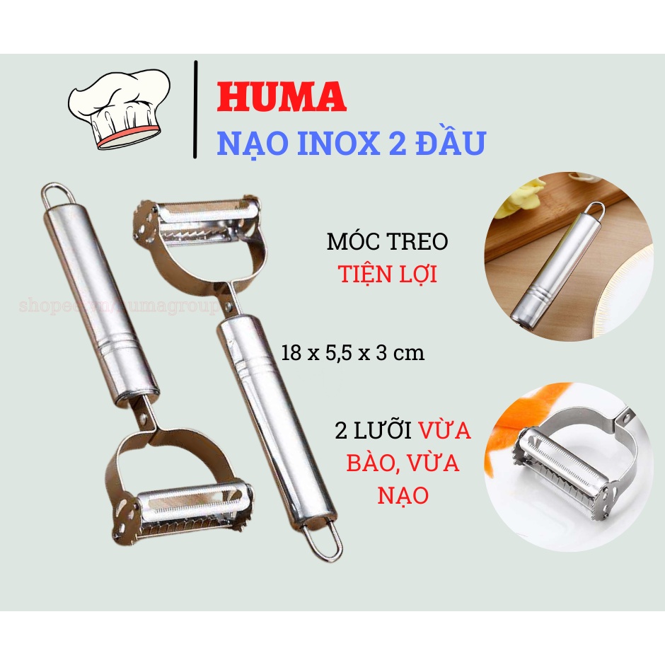 Nạo Rau Củ 2 Đầu Bằng Inox -  Nạo Inox 2in1 Đa Năng Tiện Lợi