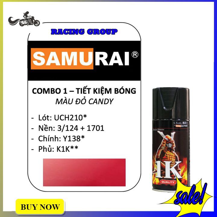 Sơn Xịt  Samurai  Đỏ Candy Y138 (400ML)