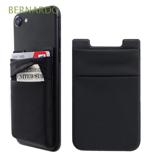 BERNARDO High quality Phone Card Holder Cellphone Accessory Mobile Wallet Storage Wallet Adhesive Sticker Elastic Credit Card Holder Mobile Phone Stickers ID Bus Card Super fiber Phone Back Pocket/Multicolor