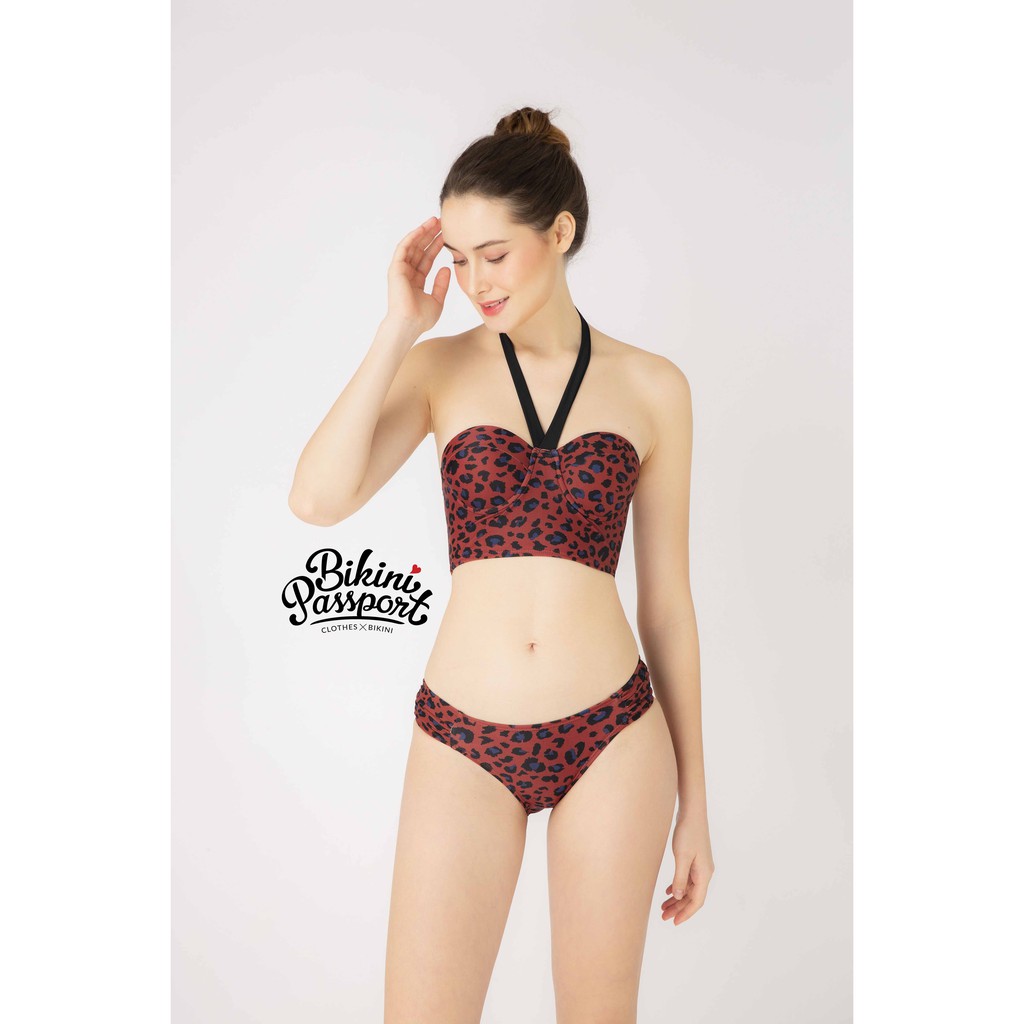 Đồ bơi Nữ BIKINI PASSPORT kiểu hai mảnh dây đeo- màu Da báo - BS033_LEO