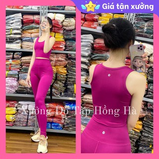 ✅ Cam Kết 100% Ảnh Tự Chụp - Mặc Là Mê ✅Bộ đồ tập GYM nữ đa năng - Yoga nữ - Set tập dài xát nách hồng thắm