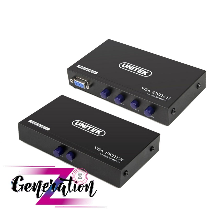 Swich Data VGA Unitek Gộp VGA 2 -4 PC vào 1 Màn Hình - Chính hãng Unitek