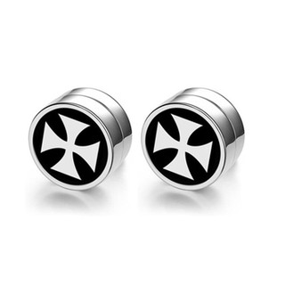 Bộ 2 bông tai nam châm chữ thập 8mm bnc07 - muasamhot1208