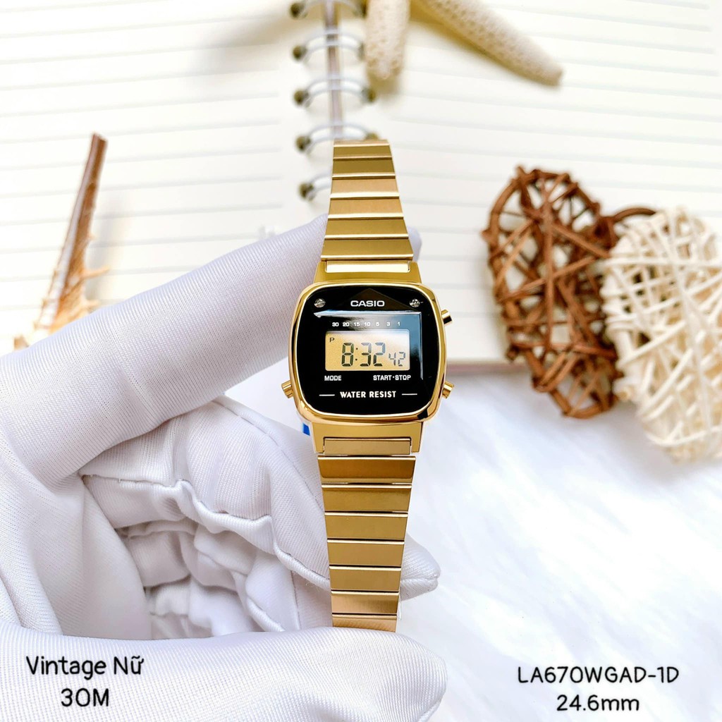 Đồng hồ nữ dây kim loại chính hãng casio LA670WGAD-1DF