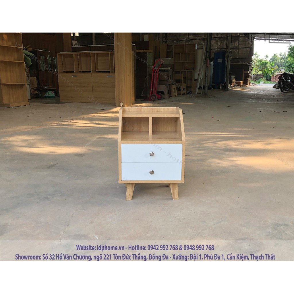 Táp đầu giường 2 ngăn kéo chân gỗ SP6828 | BigBuy360 - bigbuy360.vn