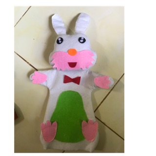 Rối bàn tay Thỏ trắng HandMade làm từ nỉ mềm
