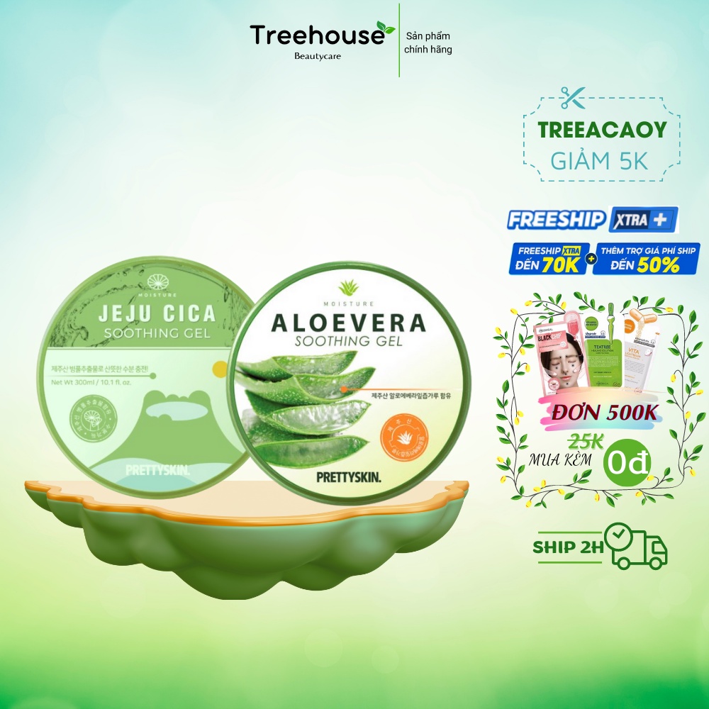 Gel dưỡng đa năng cho face & body - cấp ẩm - dịu da - chiết xuất rau má, lô hội - lành tính TREEHOUSE SHOP