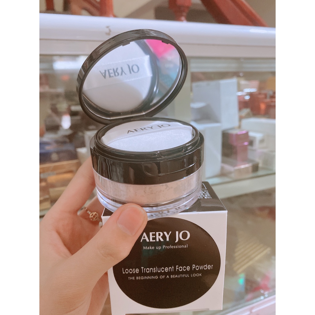 Phấn Phủ Bột Aery Jo 20g siêu mịn tạo lớp trag điểm tự nhiên sẵn 2 tone chuyên dùng cho makeup
