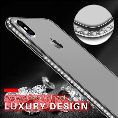 Ốp điện thoại nhám viền đính đá nhiều mẫu mã cho iphone 6 6s 7 8 plus X XR XS MAX