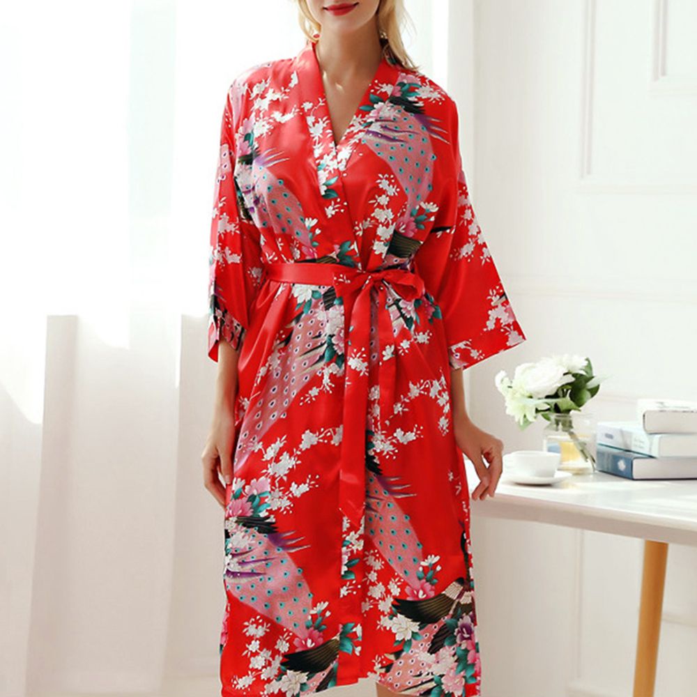 Áo choàng ngủ kimono bằng lụa satin nhiều màu
 | WebRaoVat - webraovat.net.vn