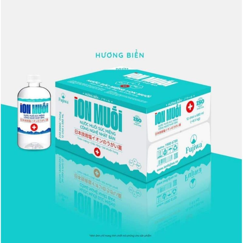 Nước súc miệng ion Muối hương Bạc hà và hương biển 680ml - FUJIWA