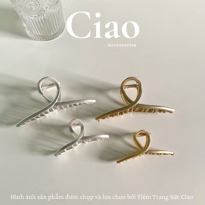 Kẹp tóc càng cua kim loại bản trơn mã 10 phong cách trendy Ciao accessories