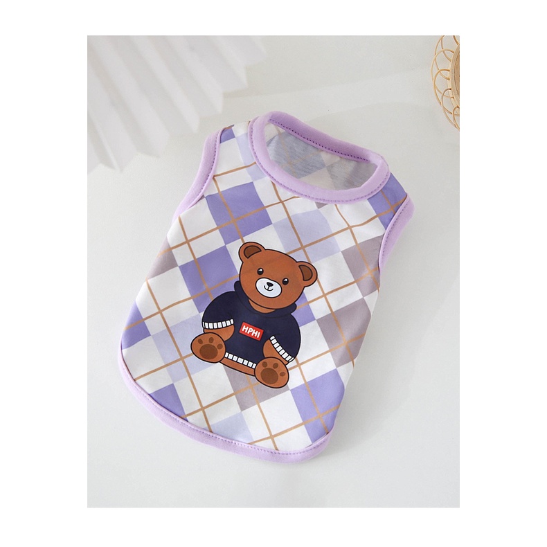 áo thun ca rô tím HPHI cho chó mèo