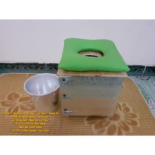Bộ ghế xông gỗ sồi cao cấp + xô chứa + đệm da