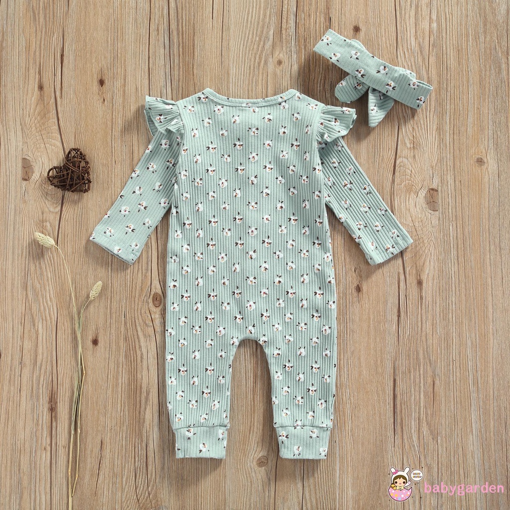 Áo Liền Quần Cổ Tròn Tay Dài Gài Một Hàng Khuy In Họa Tiết Thời Trang Đơn Giản Dành Cho Bé Gái