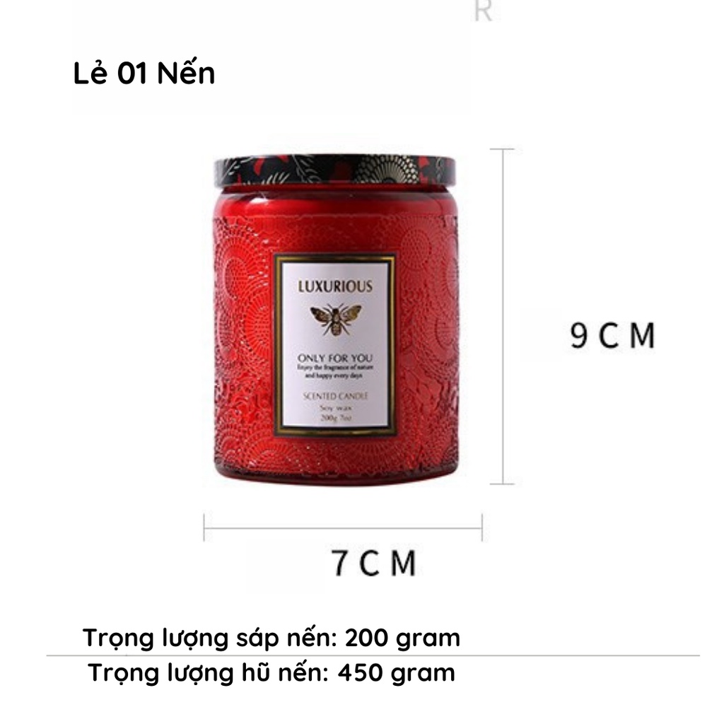 Nến Thơm Candle Cup Thơm Phòng Ngủ Sáp Thơm Tinh Dầu Thiên Nhiên Không Khói Sang Trọng Luxurious NEN01