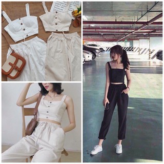 Set áo 2d + quần baggy 3 màu
