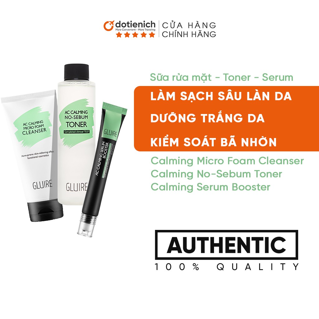 Sữa rửa mặt, toner, serum dưỡng trắng-giảm nếp nhăn Gluire dưỡng da chuyên sâu