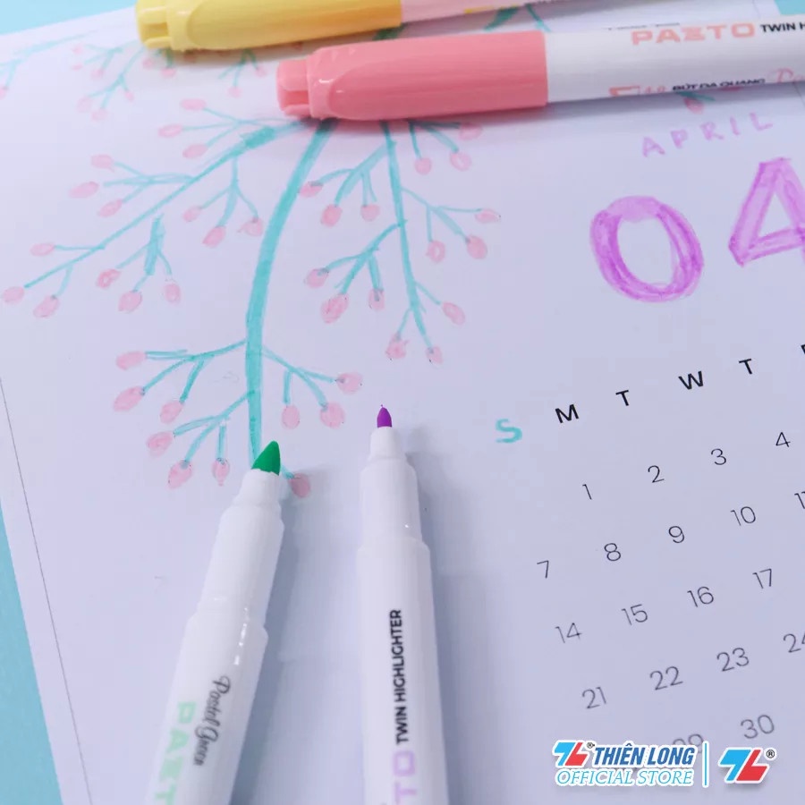 Bút dạ quang / Bút nhớ dòng Pastel Thiên Long Pazto HL-016, tẩy rửa được - Không để lại vết Photocopy