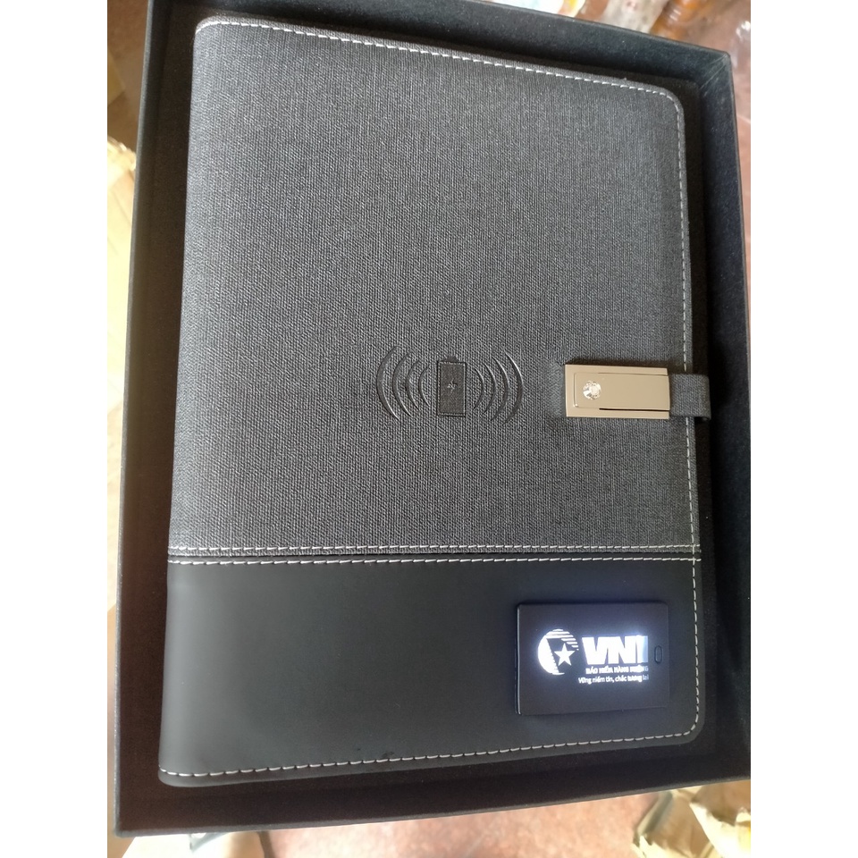 Sổ sạc dự phòng không dây đa năng khắc logo theo yêu cầu