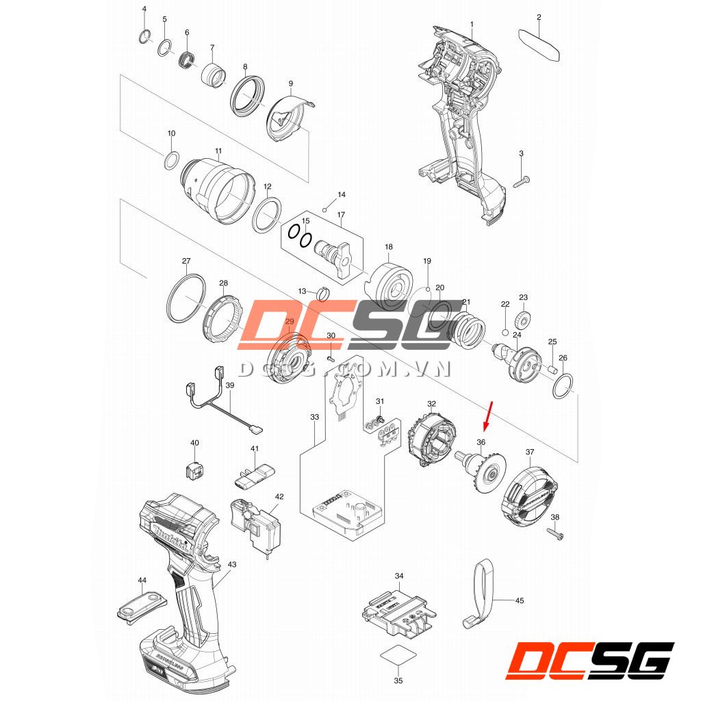 Roto máy vặn vít dùng pin 18V TD172/ DTD172 Makita 619678-4 | DCSG