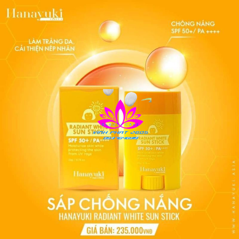 [Chuẩn Công Ty]SÁP CHỐNG NẮNG HANAYUKI RADIANT WHITE SUN STICK