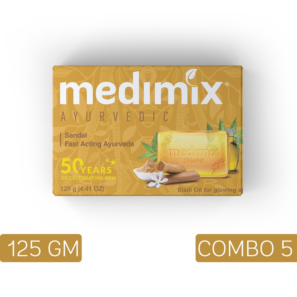 Set 5 Xà Phòng Medimix Đàn Hương Sáng Da 125g/bánh