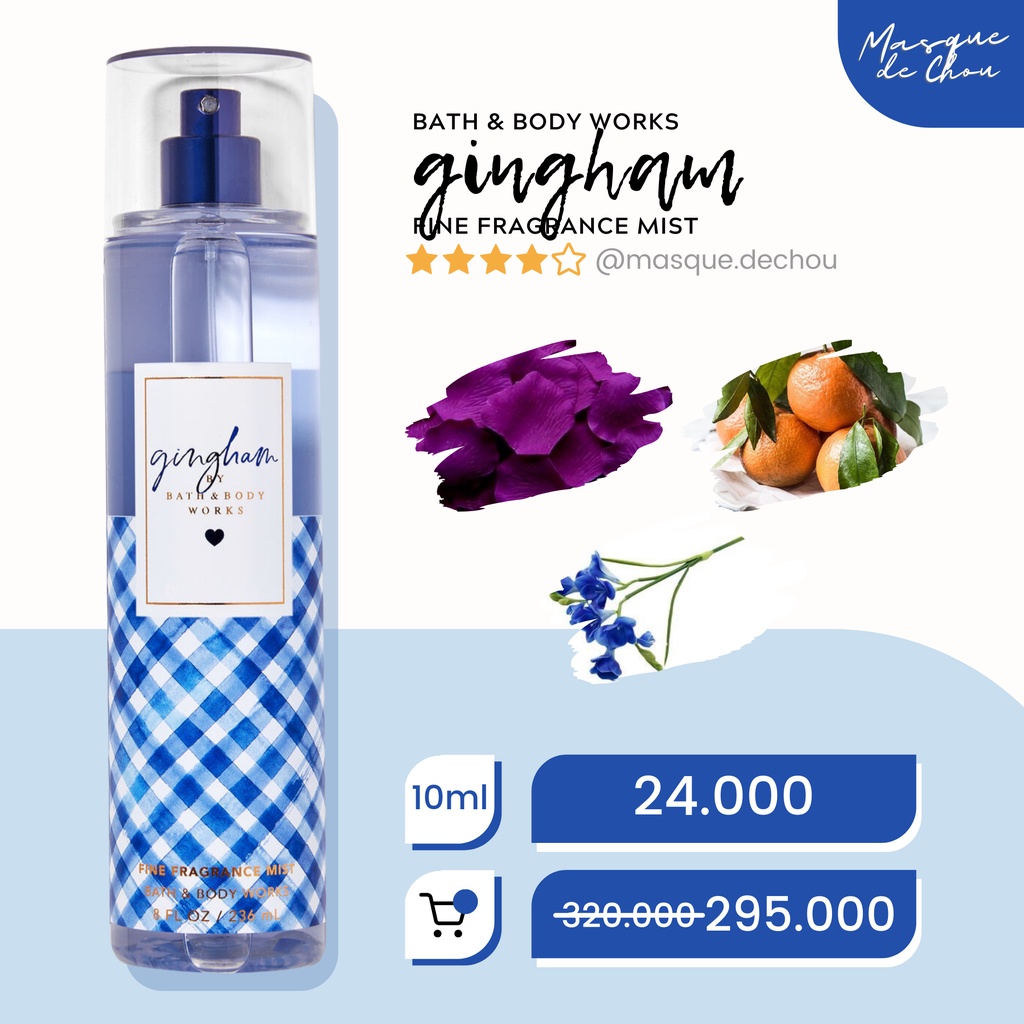 Xịt thơm dưỡng thể Bath & Body Works Gingham Fine Fragrance Mist