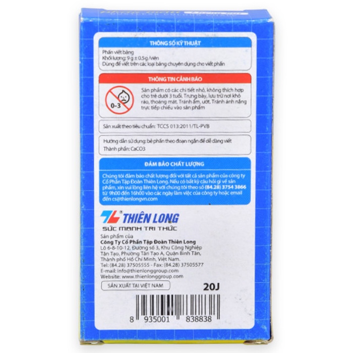 Hộp 10 Viên Phấn Màu Không Bụi Thiên Long DC-007