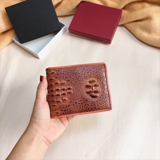 Ví da bò dập vân cá sấu