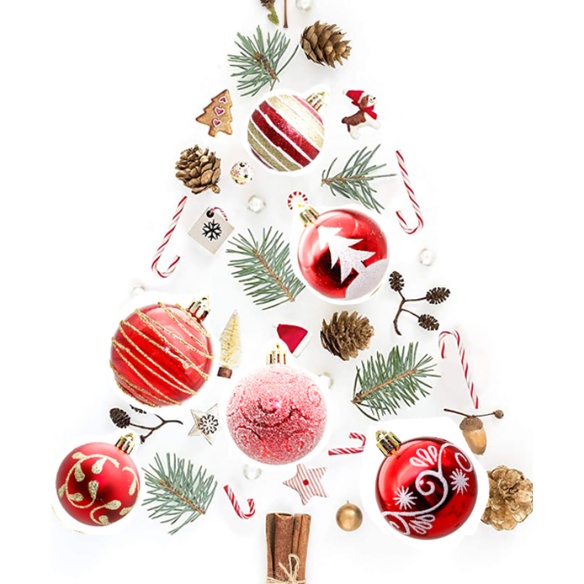 Hộp 24 quả châu 6cm trang trí cây thông Noel, trang trí giáng sinh Ánh Kim