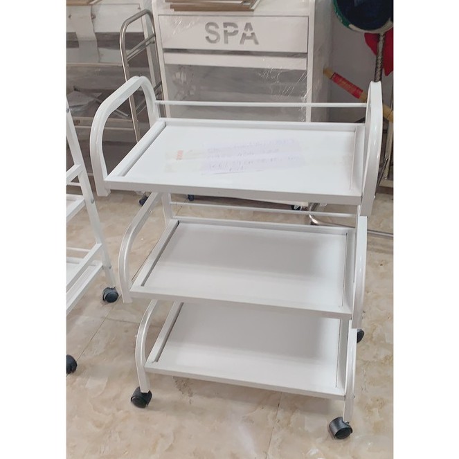 XE ĐẨY SẮT MẶT GỖ SPA ĐỂ DỤNG CỤ, MÁY MÓC CHUYÊN DỤNG