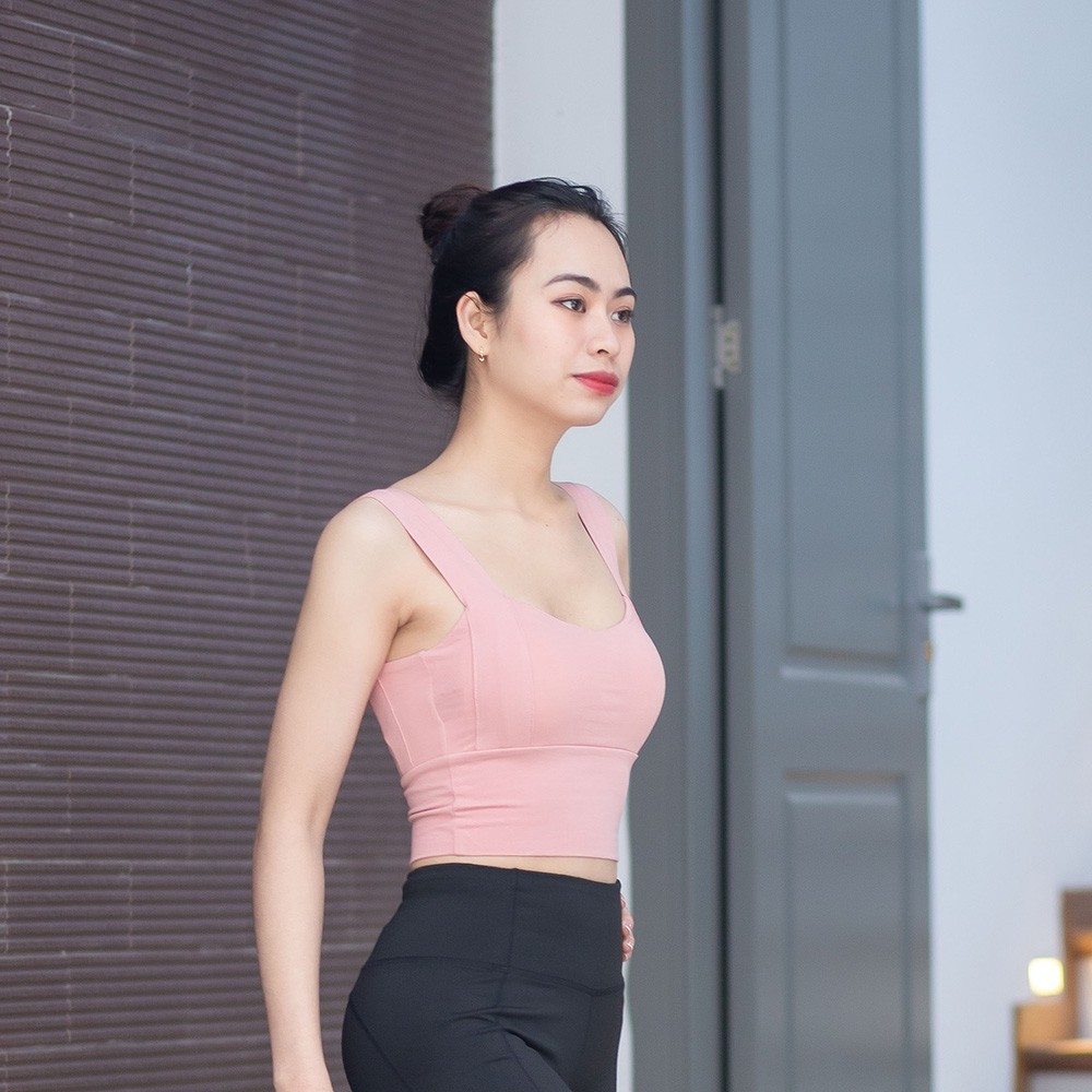 Áo ngực thể thao croptop cotton kiểu dáng hiện đại, phù hợp các môn tập yoga, đi bộ, dạo phố