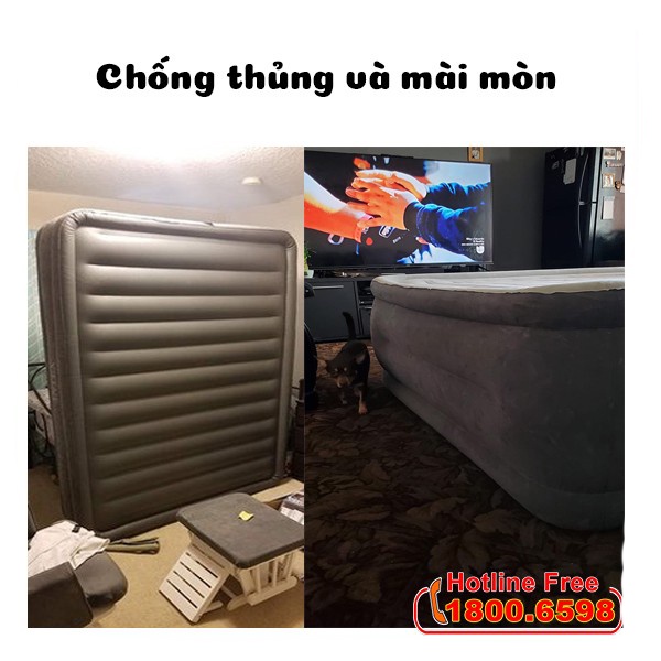 Giường hơi đôi tự phồng công nghệ mới có đầu giường 1m52 INTEX 64448