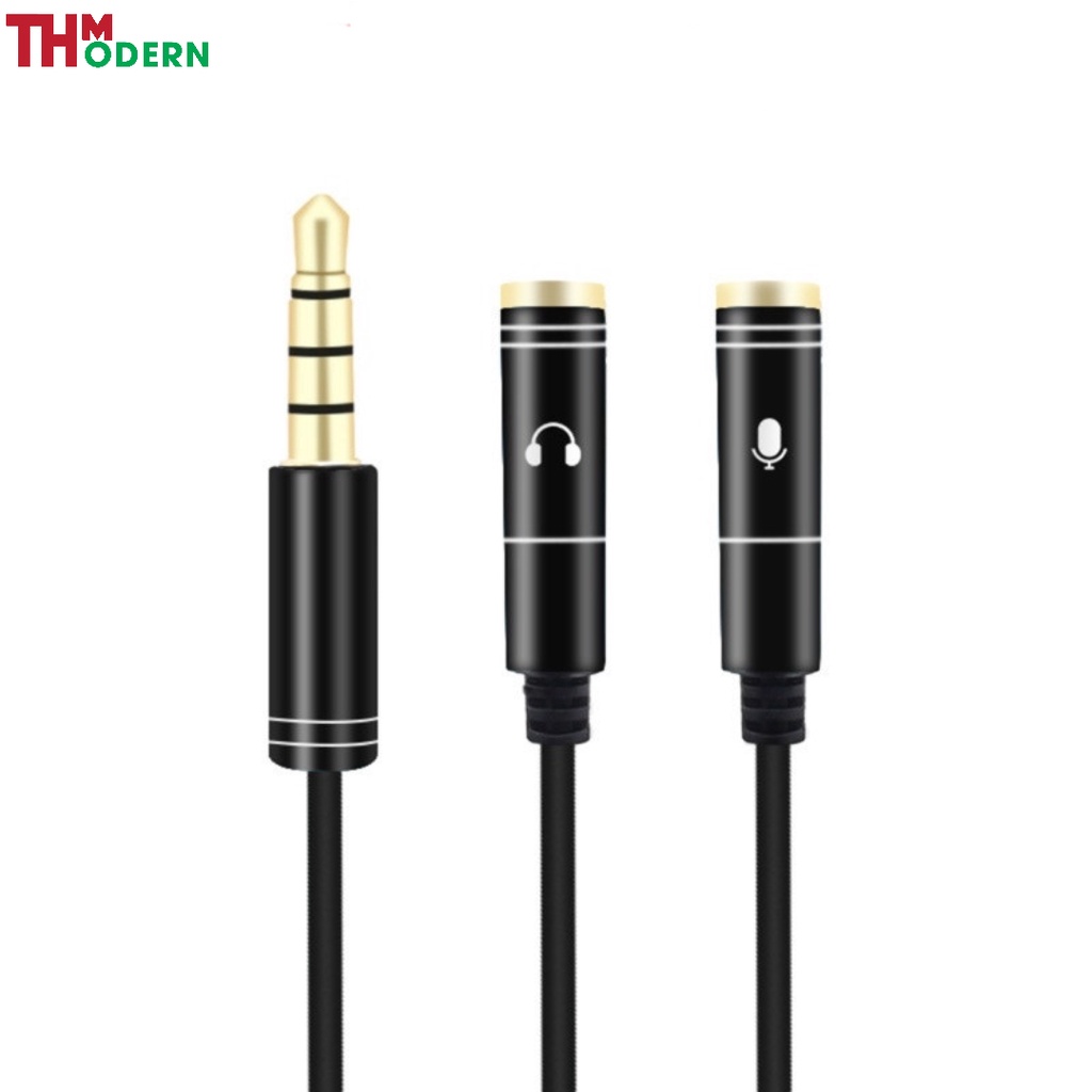 Dây chuyển đổi 3.5mm đực sang hai đầu 3.5mm cái 2 đầu -THMODERN