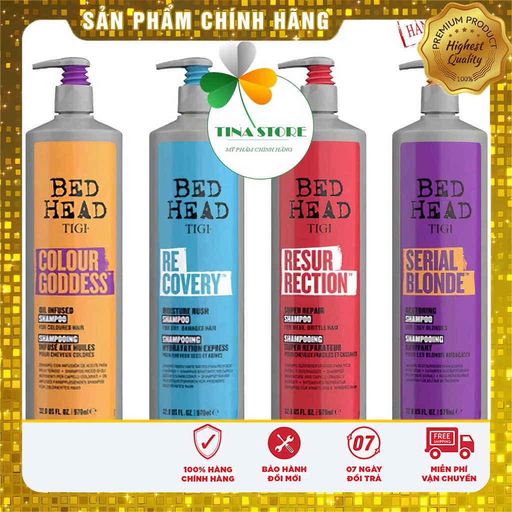 Miễn Ship🔥Cặp Dầu Gội Xả TIGI Đỏ, Xanh, Tím, Vàng 970ml, Mẫu Mới, Phục Hồi Tóc Hư Tổn, Giảm Gãy Rụng | Hàng Chính Hãng