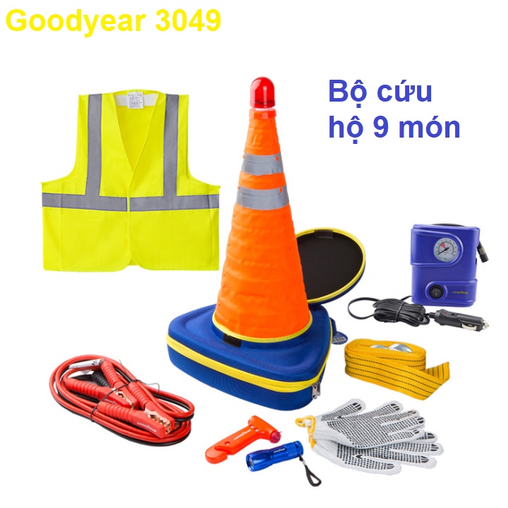 Bộ dụng cụ cứu hộ 9 món đa năng dùng cho ô tô nhãn hiệu Goodyear, Rescue Kit  for car