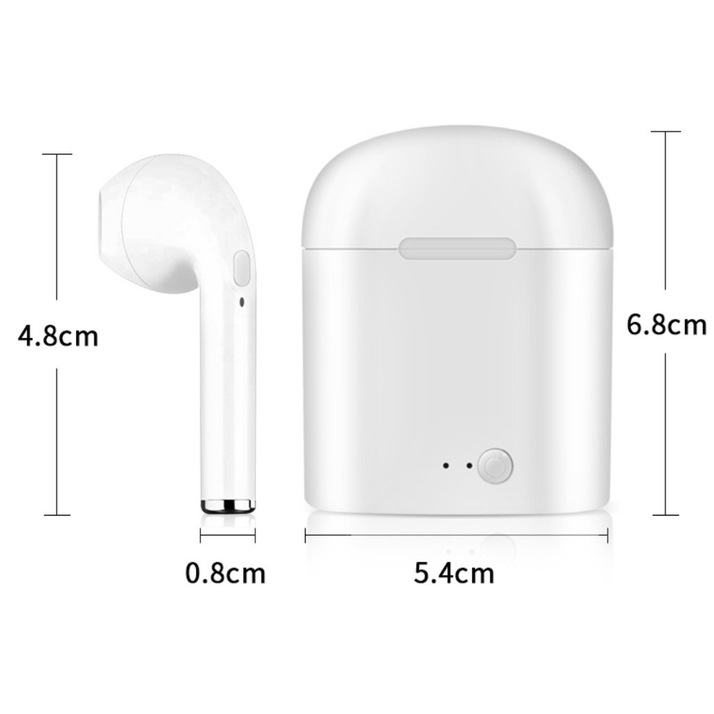 Tai nghe không dây kết nối Bluetooth I7S TWS thiết kế nhét mini dành cho điện thoại Android iPhone