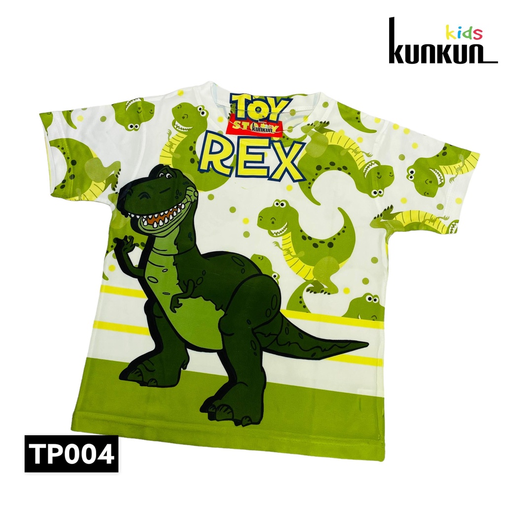 Quần áo bé trai chất Thun lạnh in 3D hình khủng long T-Rex KunKun Kid TP004 - Đồ bộ trẻ em size đại 10-60kg