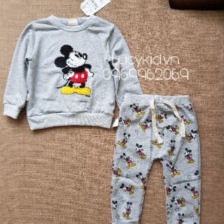 Bộ Bé Trai Zara Mickey Mouse Grey