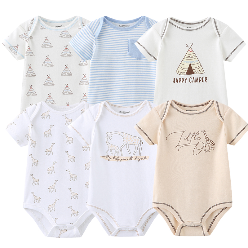 Set 6 Áo Liền Quần Cotton Cho Bé Sơ Sinh 0-12 Tháng Tuổi